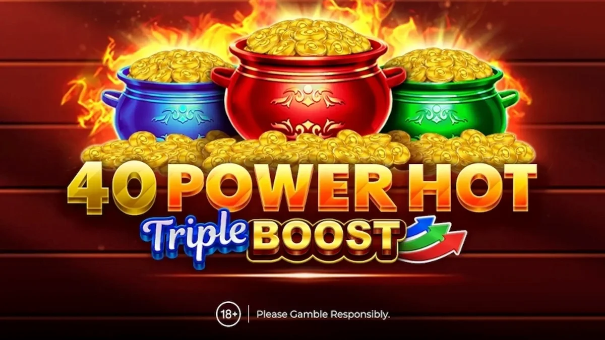 Interface visual vibrante e símbolos clássicos do slot 40 Power Hot Triple Boost